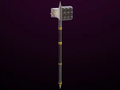Battle Hammer03 All PBR Unity UE Textures Included Low-poly 3D model