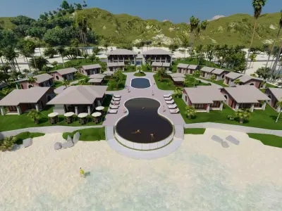 Hotel Beach 3D model order