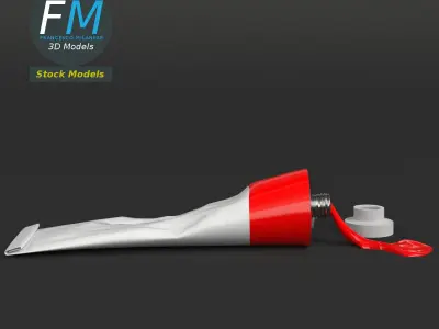 Paint tube open 3D model