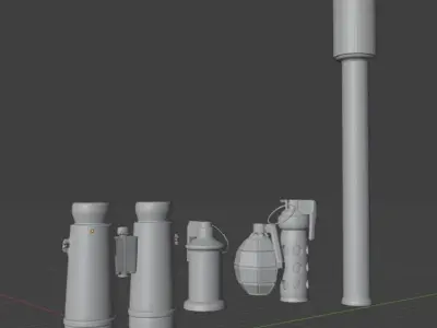 LOW POLY Military Pack Low-poly 3D model get