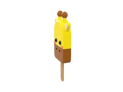 Cartoon Giraffe Ice Cream Cute Low-poly 3D model