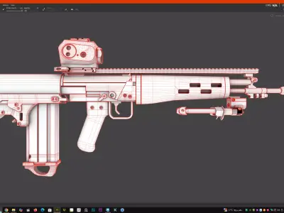 van den Bergh rifle Low-poly 3D model