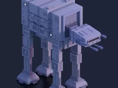 ATAT Walker Low Poly  Low-poly 3D model