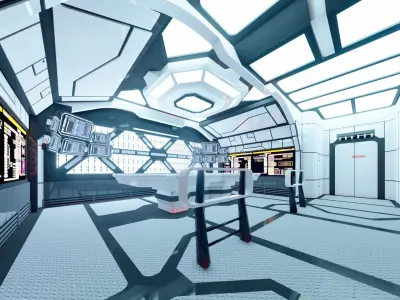 Sci Fi Interior Low-poly 3D model