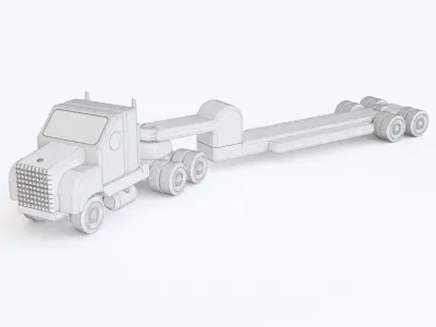 Wooden toy truck 08 3D model