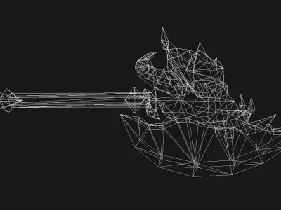 Futuristic Axe Low-poly 3D model purchase