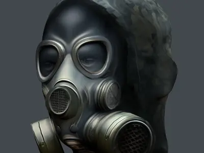 Gas mask helmet 3d model military combat Low-poly Low-poly 3D model purchase