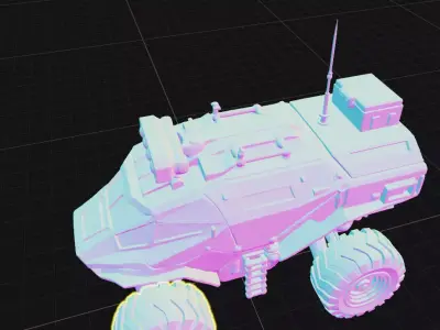 Futuristic Armored Off-Road Exploration Vehicle 3D print model