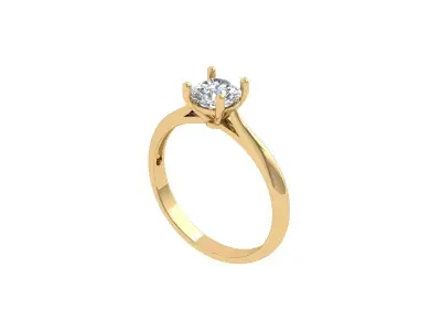 Solitaire Engagement Ring 3D print model 40