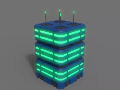 PBR Sci-Fi Building A40 Low-poly 3D model
