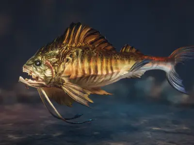 Predatory fishes Low-poly 3D model
