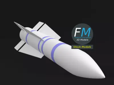 Stylized long range air-to-air missile 3D model
