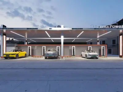 Electric vehicle charging station 3D model purchase