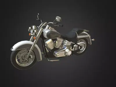 Harley-Davidson motorcycle Low-poly 3D model