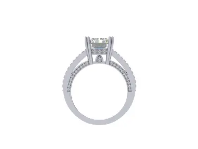 Emerald Radiant Ring 3D print model 25