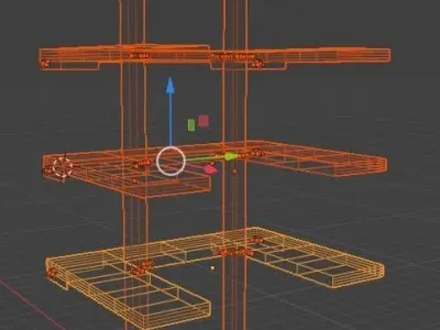 Shelving for warehouse 3D model