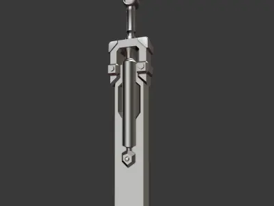 Mechanical sword Low-poly 3D model