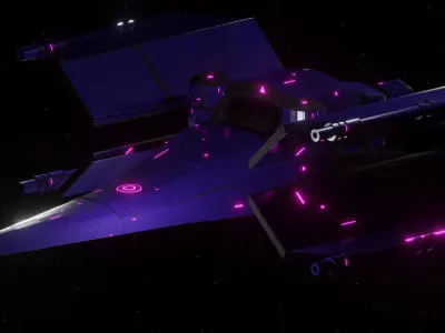 Hunter VI Spaceship Low-poly 3D model
