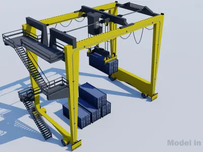  Gantry Crane for Harbor  - RTG 3D model