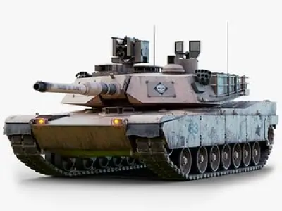 Rigged Tank M1A2 Abrams Realtime LODs 3D model