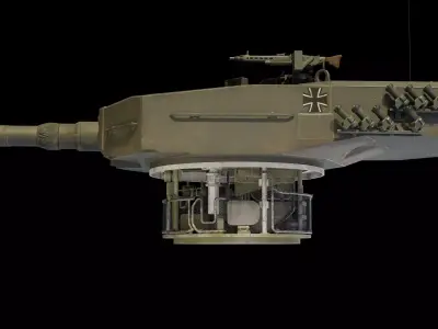 Tank Leopard 2a4 With Interior plus 4 Skins included Low-poly 3D model