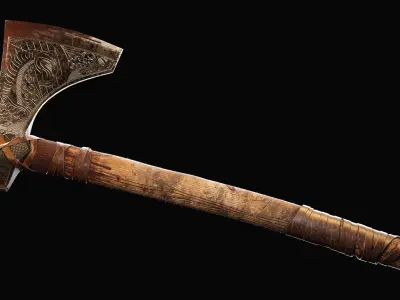 Viking Axe Dane axe Low-poly 3D model