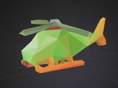 low ploy helicopter Free low-poly 3D model