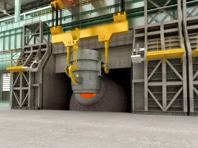 Steel plant furnace 3D model
