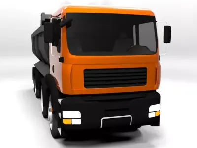 KIPPER TRUCK LOWPOLY Low-poly 3D model