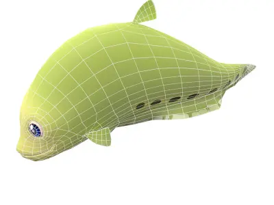 Clown Feather Back fish animated Low-poly 3D model