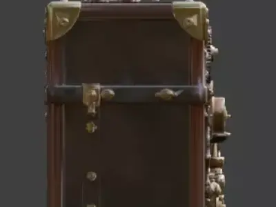 Stylized 3D Steampunk Mechanical Tool Suitcase Low-poly 3D model