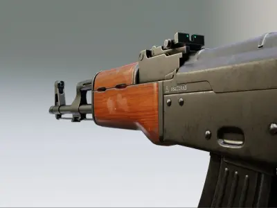 AK-47 Assault Rifle Free low-poly 3D model