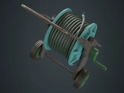 Hose Cart 1B Low-poly 3D model