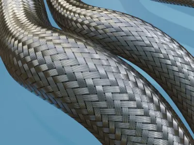 Corrugated and braid metal hose sleeving textures Texture