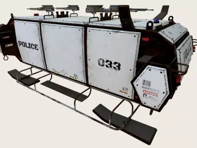 futuristic police spaceship 3D model