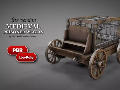 Medieval Prisoner Wagon LITE Low-poly 3D model