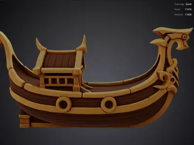 Golden Boat 3D model
