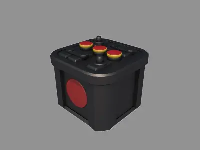 Retro car battery 1950s Low-poly 3D model