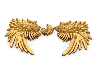 Wings Printable carved decor 07 3D model