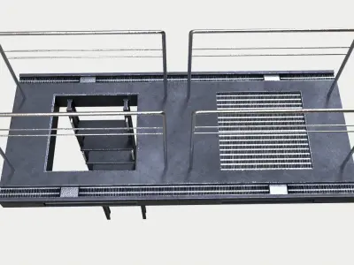 LowPoly Platform bridge ladder MODEL Element2 Low-poly 3D model