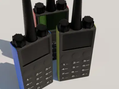 portable radio walkie talkie in three colors Free 3D model