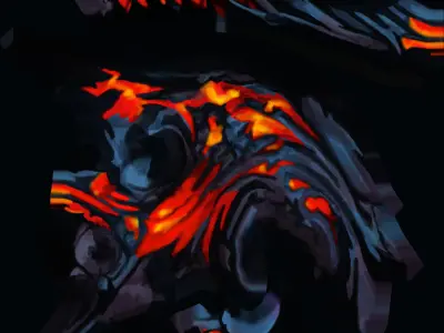 Hand Painted Game Axe Low-poly 3D model