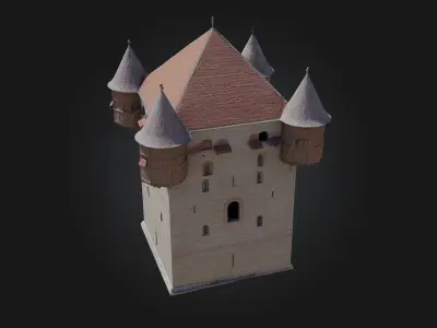 Medieval Stone Tower  A Sturdy Fortress of the Past 3D model