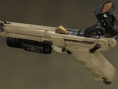 Luger P08 Desert Tacticool Low-poly 3D model