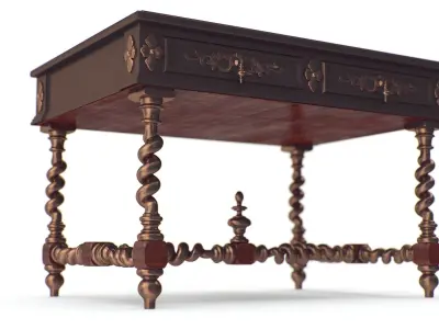 Vintage Desk 3D model