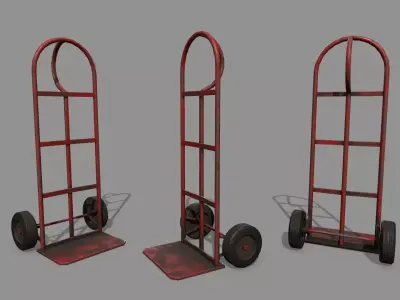 Trolley hand truck Low-poly 3D model