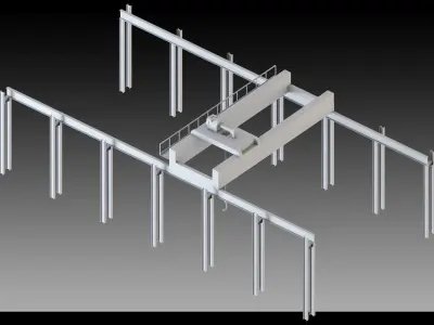 16 Overhead Cranes- Vol 02- High detail 3d models Low-poly 3D model