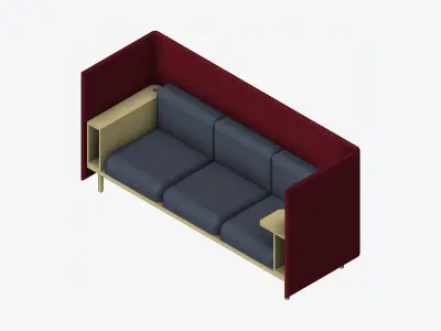 Sofa - Contemporary - Flame - Armrest Shelf - Left Work Shelf Low-poly 3D model purchase