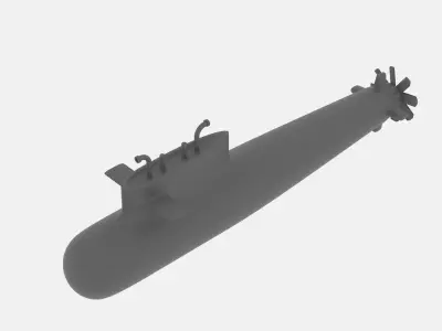 Simple Submarine Low-poly 3D model