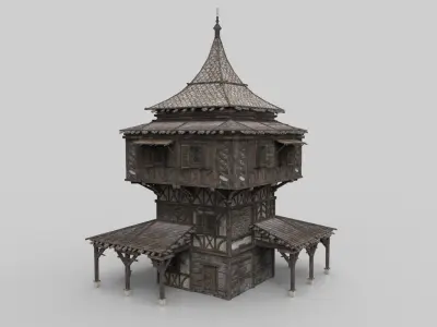 Medieval house fantasy 09  Low-poly 3D model